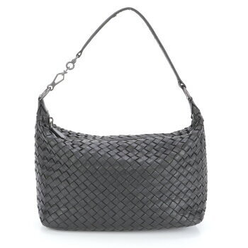 Bottega Veneta Intrecciato Woven Leather Handbag Tote Shoulder Bag Black